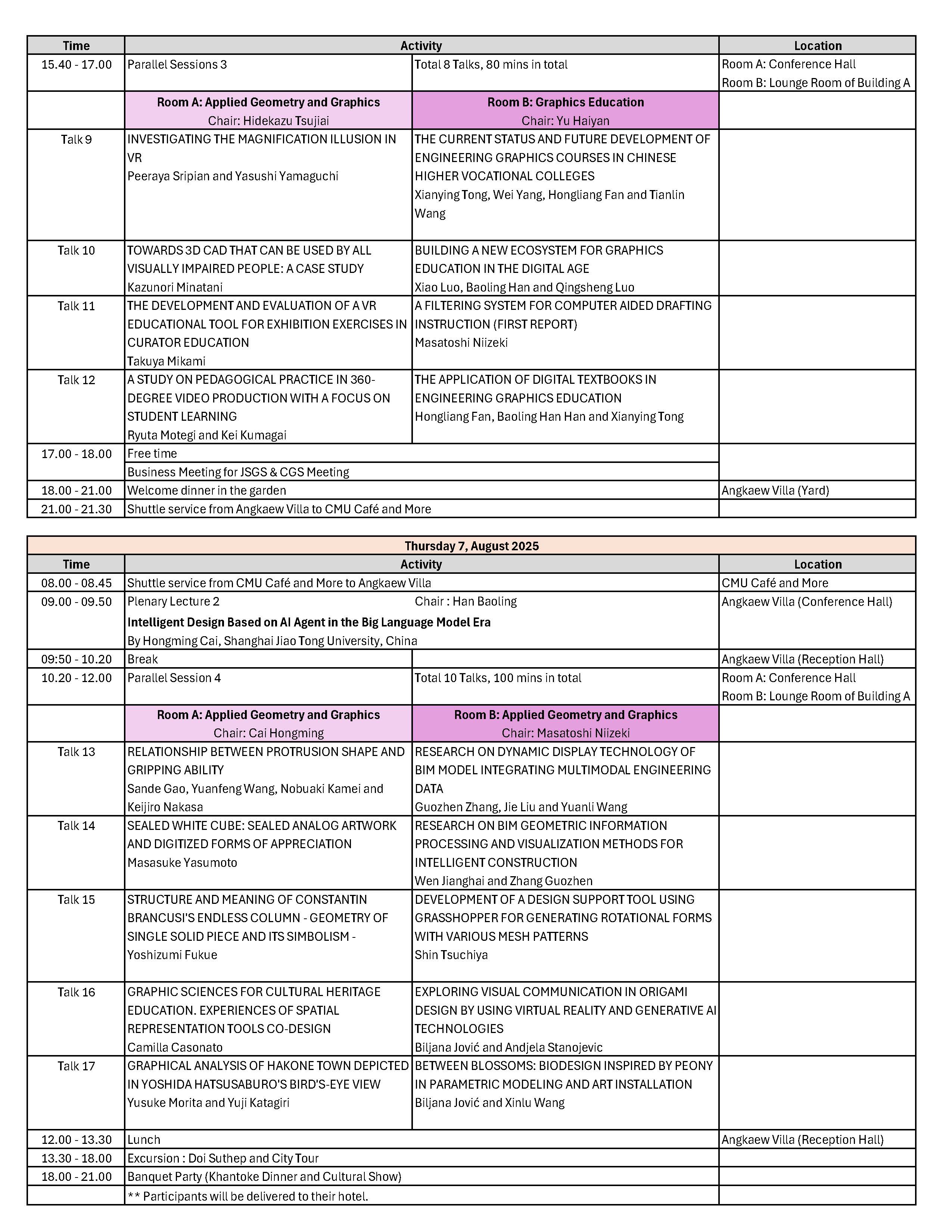 Program Schedule Page 2